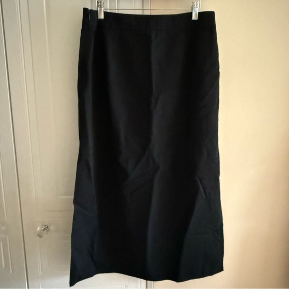 Moda International Women Skirt Solid‎ Black Petite 10 Wool Full length Skirt Vtg - Picture 2 of 6